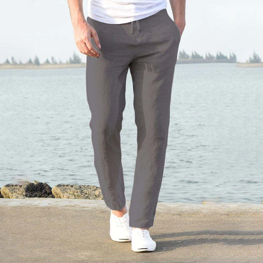 COTTON AND LINEN PANTS