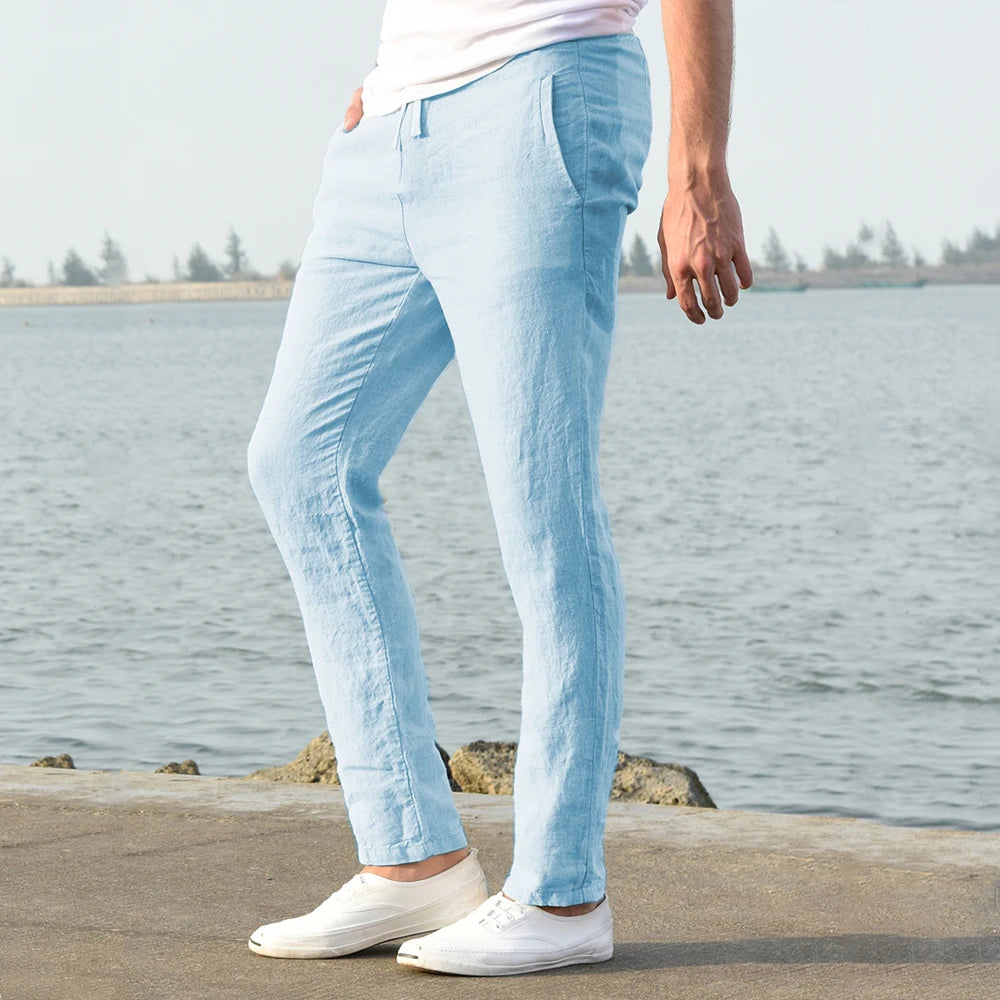 COTTON AND LINEN PANTS