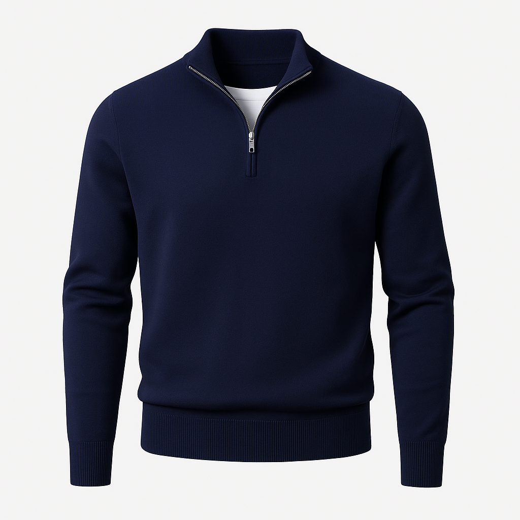 PREMIUM SWEATER WITH A HALF ZIPPER