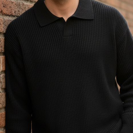 PREMIUM KNIT POLO SWEATER