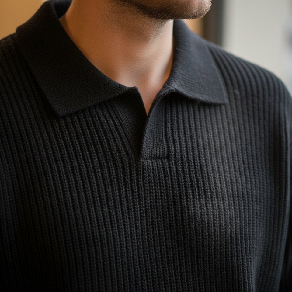 PREMIUM KNIT POLO SWEATER