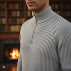 HALF ZIP SWEATER TURTLENECK