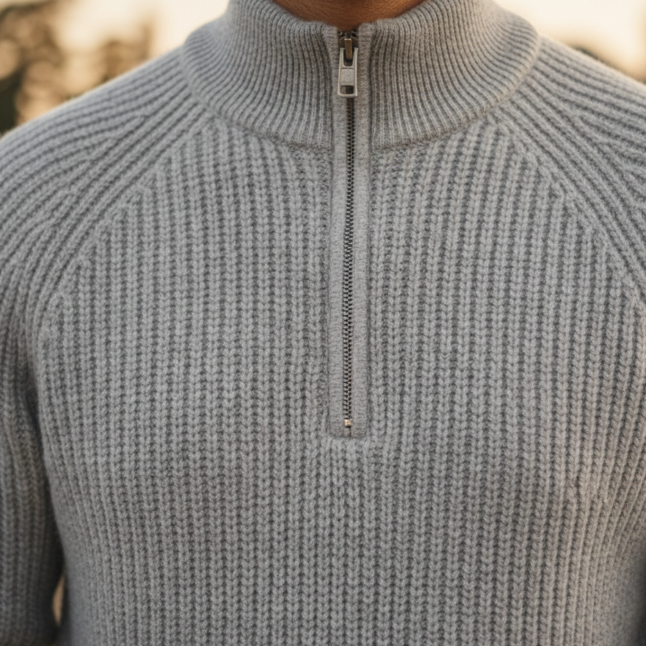 HALF ZIP SWEATER TURTLENECK