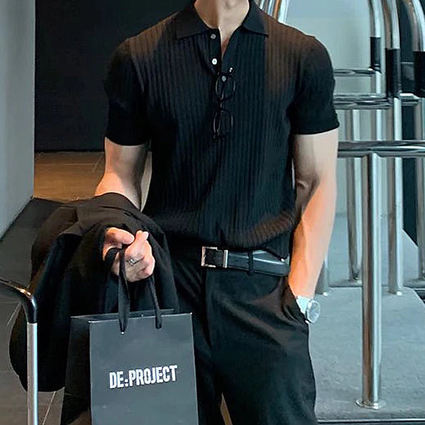 PREMIUM KNIT POLO SHIRT WITH COLLAR