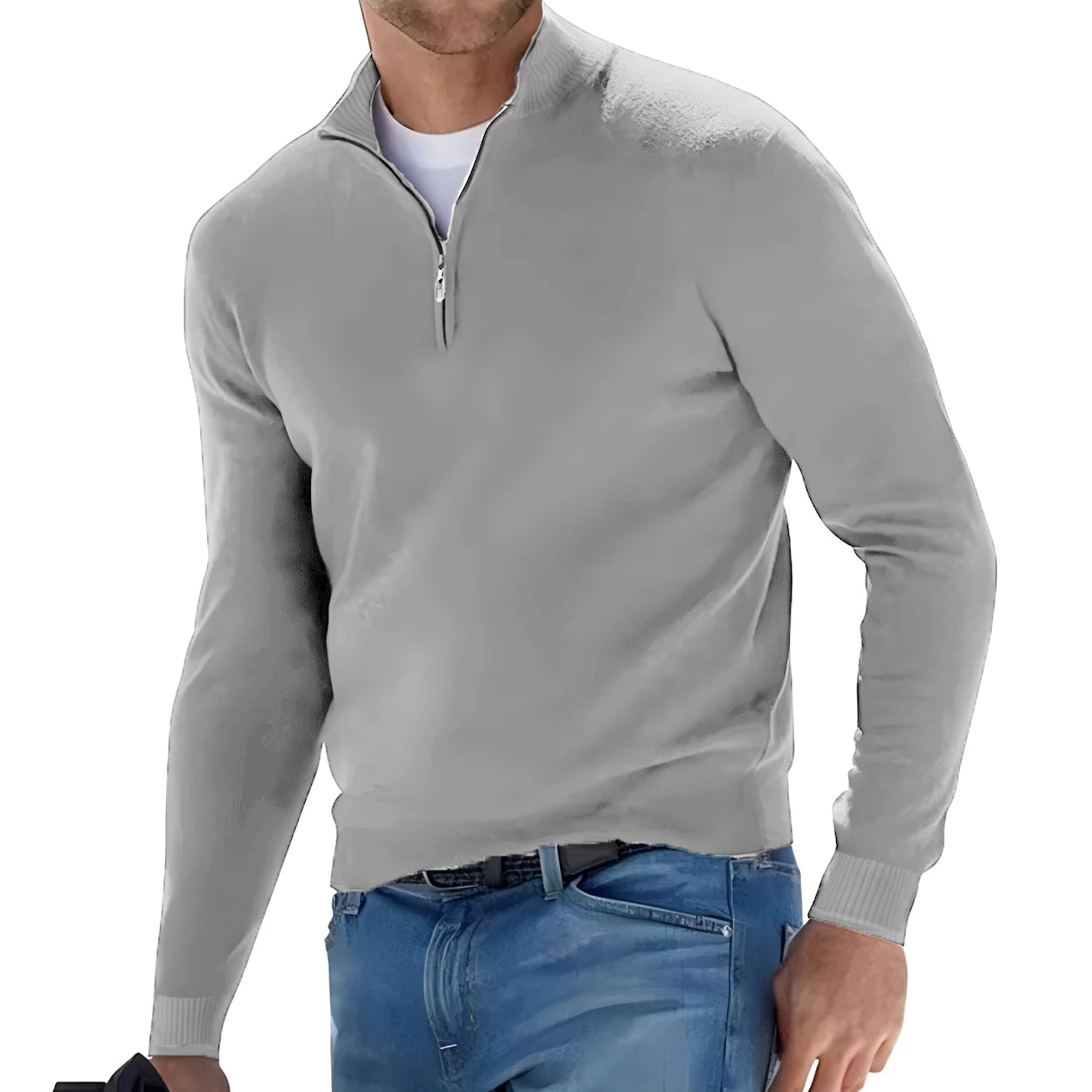 PREMIUM SWEATER WITH A HALF ZIPPER