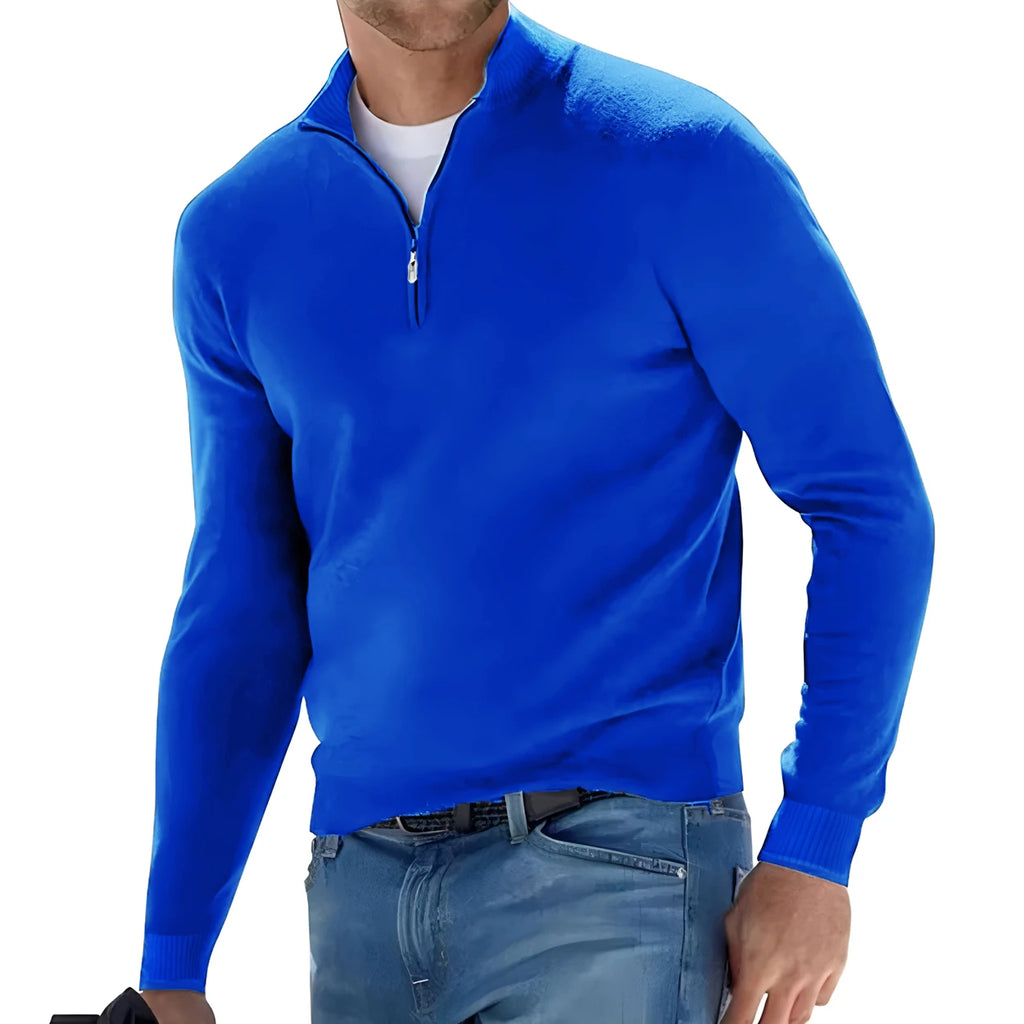 PREMIUM SWEATER WITH A HALF ZIPPER
