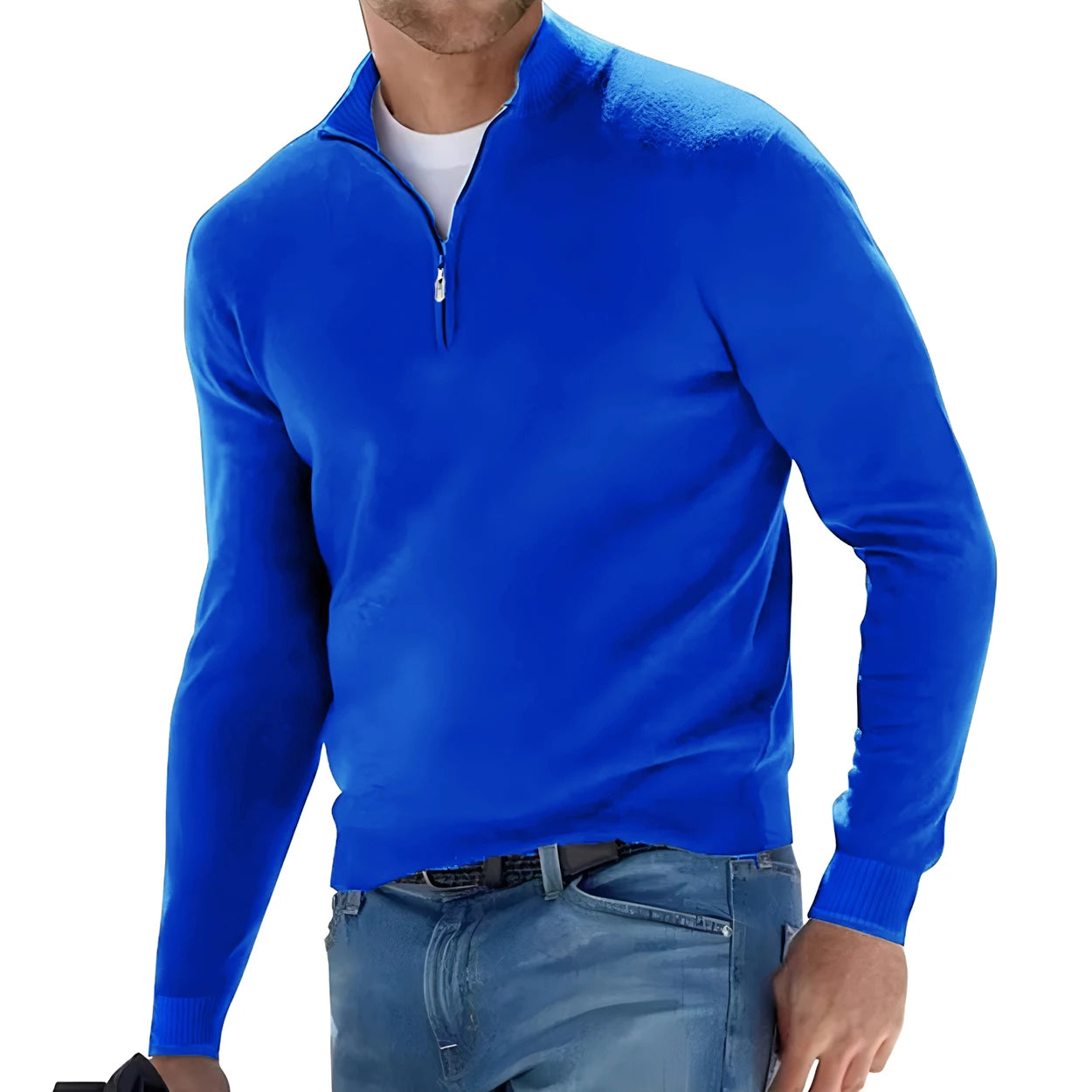 PREMIUM SWEATER WITH A HALF ZIPPER