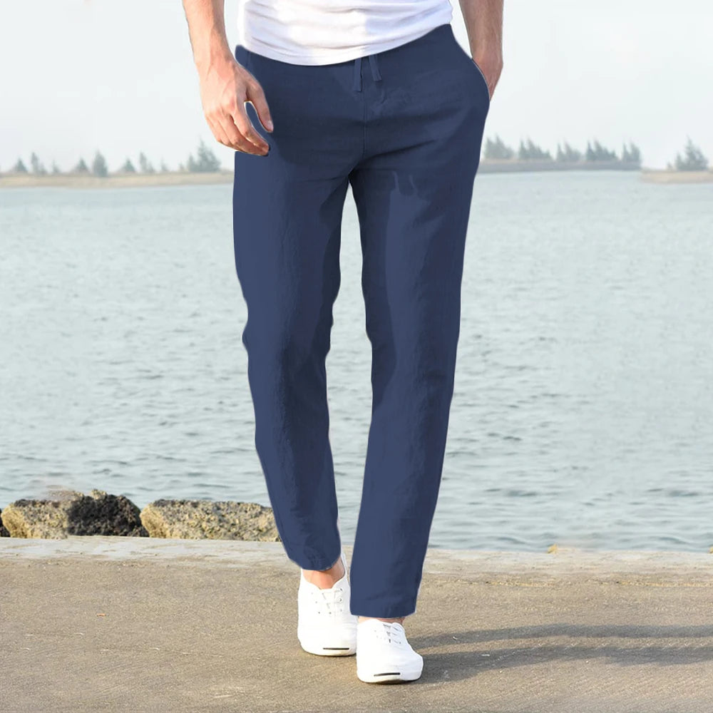 COTTON AND LINEN PANTS