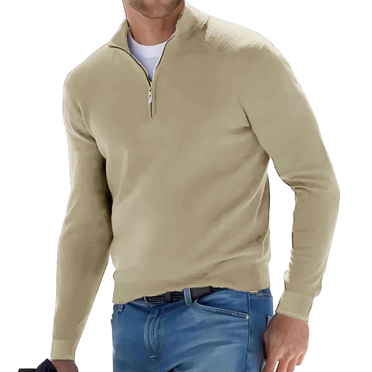 PREMIUM SWEATER WITH A HALF ZIPPER