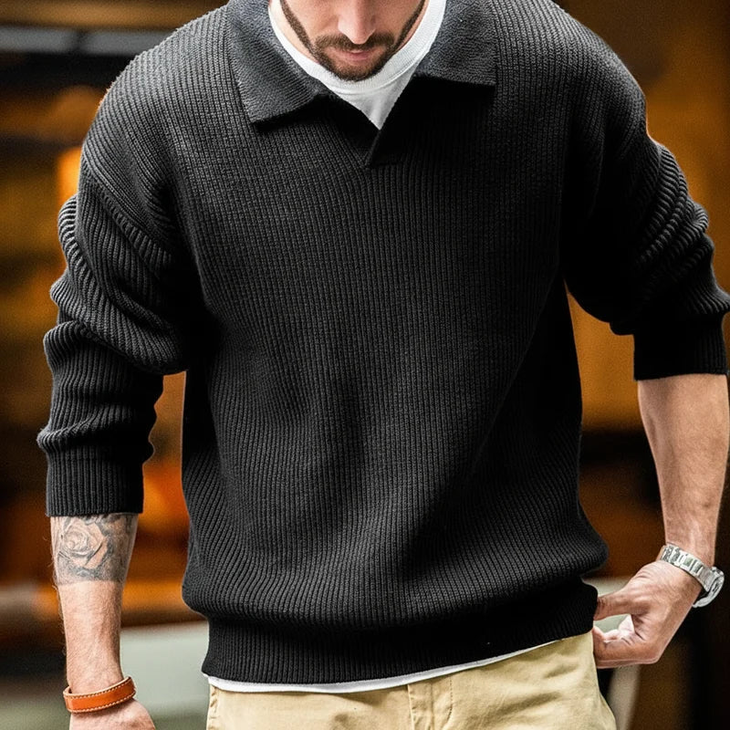 PREMIUM KNIT POLO SWEATER