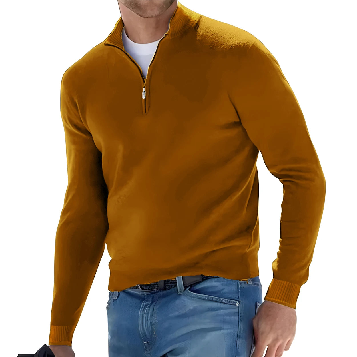PREMIUM SWEATER WITH A HALF ZIPPER