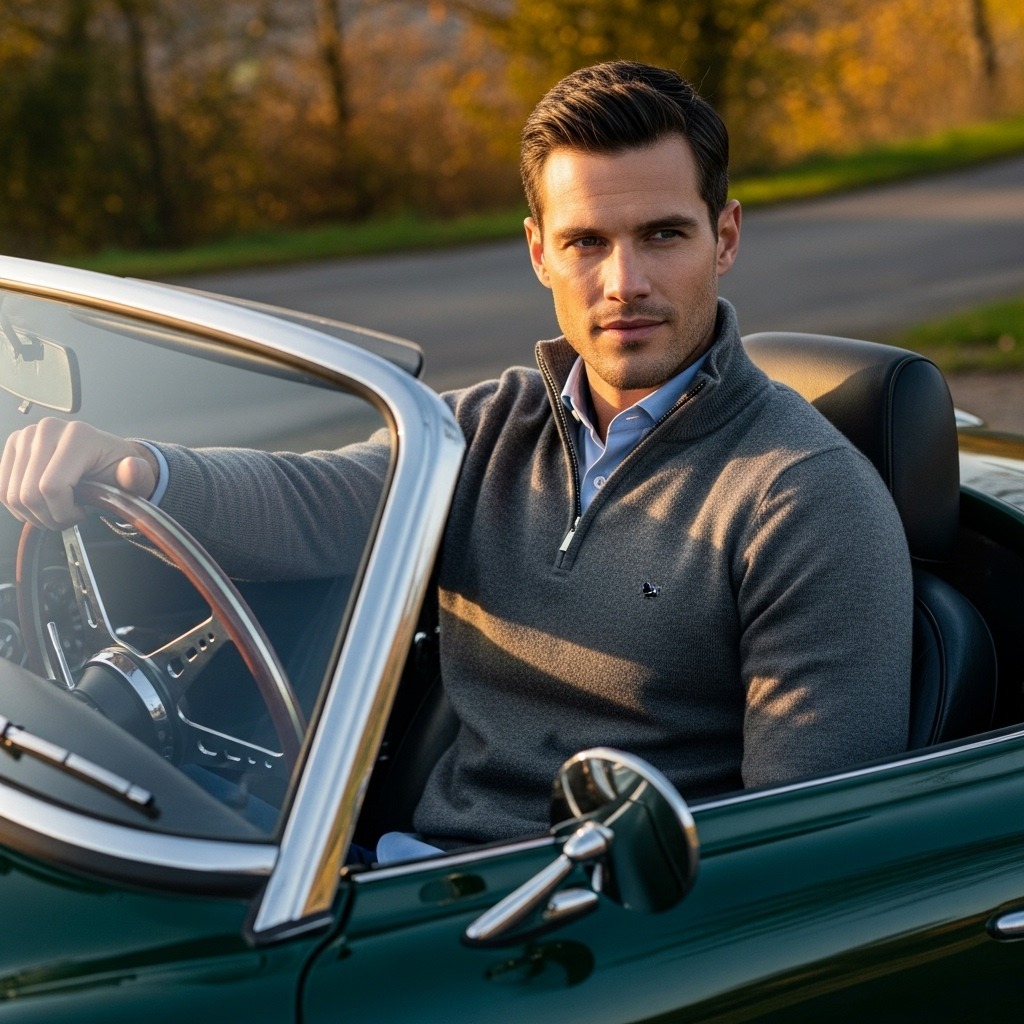 PREMIUM SWEATER WITH A HALF ZIPPER